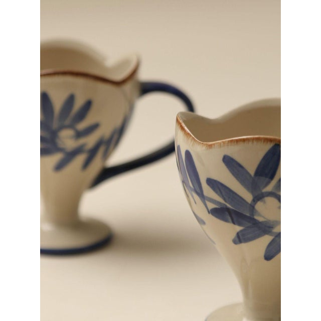 Art Deco Hand-Painted Vintage-Style Uniquely Shaped Coffee Cup - Set of 2 For Sale In Los Angeles - Image 6 of 7