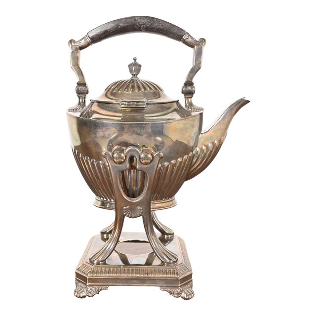 Tiffany & Co. Art Deco Silverplate Tea Kettle or Coffee Pot With Boiler For Sale