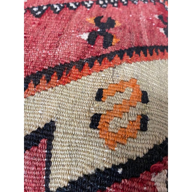 Vintage Turkish Kilim Rug Pillow - 16x16" For Sale - Image 4 of 6