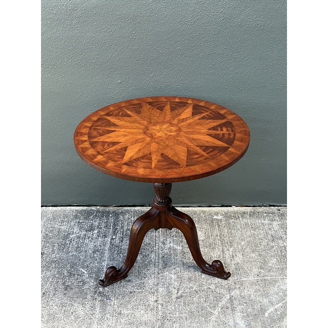 Late 20th Century Vintage Maitland Smith Inlay Side Table For Sale - Image 5 of 12