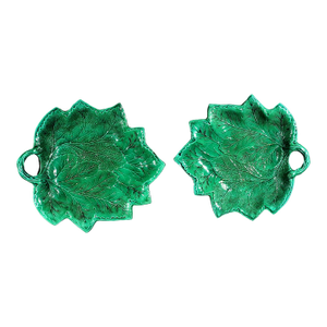 English Pottery Greenware Leaf Dishes, Brameld- A Pair