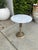Vintage Pierced Brass Pedestal Side Table With Marble Top For Sale - Image 11 of 13