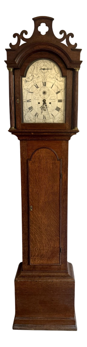 Antique George III Oak Arched Dial Long Case Clock, 1800