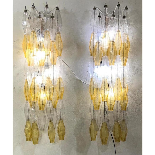Murano Glass Polyhedral Wall Sconces by Carlo Scarpa for Venini, 1960s, Set of 2 For Sale - Image 3 of 7