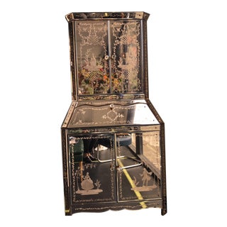Vintage Venetian All-Mirrored Bar For Sale