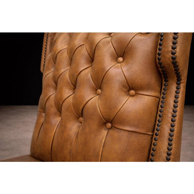 Mid-Century Modern Armchair in Hardwood & Faux Leather, Giuseppe Scapinelli, 1950s - Lot 313A For Sale - Image 3 of 15