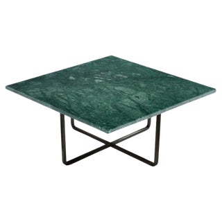 Green Indio Marble and Black Steel Medium Ninety Table by OxDenmarq For Sale