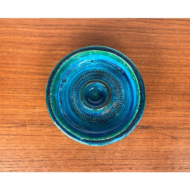 Ceramic Mid-Century Modern Rimini Blu Pottery Candleholder by Aldo Londi for Bitossi, Italy, 1960s For Sale - Image 7 of 18