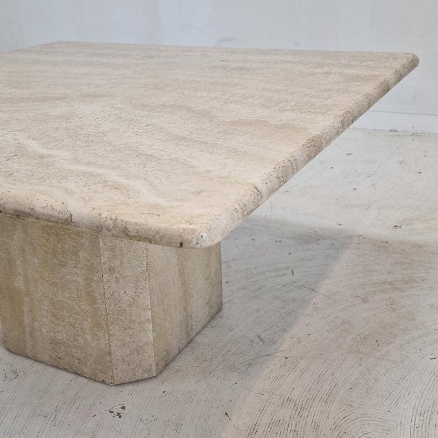 Italian Coffee Table in Travertine, 1980s For Sale - Image 10 of 17