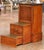 French 19th Century French Walnut Step Stool Cabinet With Leather Step and Marble Top For Sale - Image 3 of 16