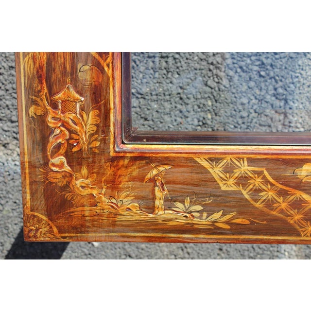 1970s Mastercraft Chinoiserie Glass-Top Coffee Table For Sale - Image 5 of 12