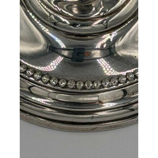 Antique Sterling Silver Candlesticks With Beaded Rim Detail - a Pair For Sale In Los Angeles - Image 6 of 13