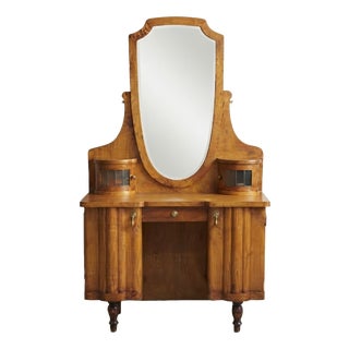 Hungarian Art Deco Vanity Table with Mirror For Sale