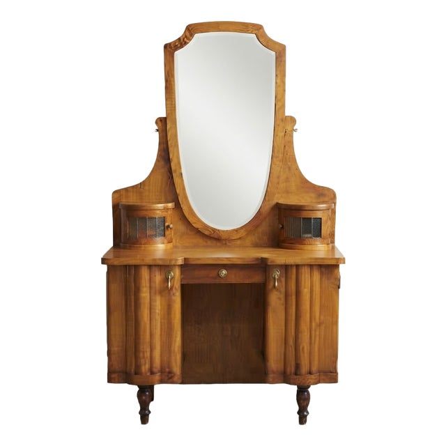 Hungarian Art Deco Vanity Table with Mirror For Sale
