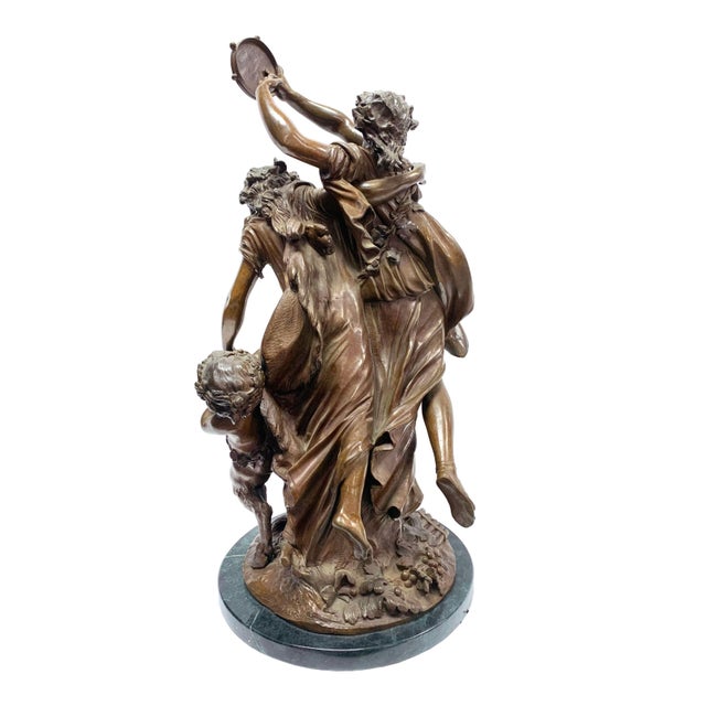 Figurative Bacchic Revelers, Model of Clodion Bronze Figure Group For Sale - Image 3 of 9