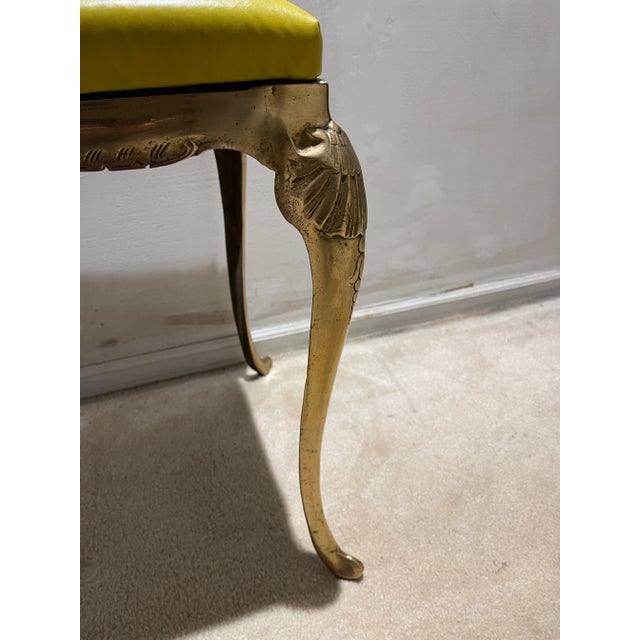 1960s Mid Century Italian Brass Bench in the Style of Gio Ponti For Sale - Image 5 of 10