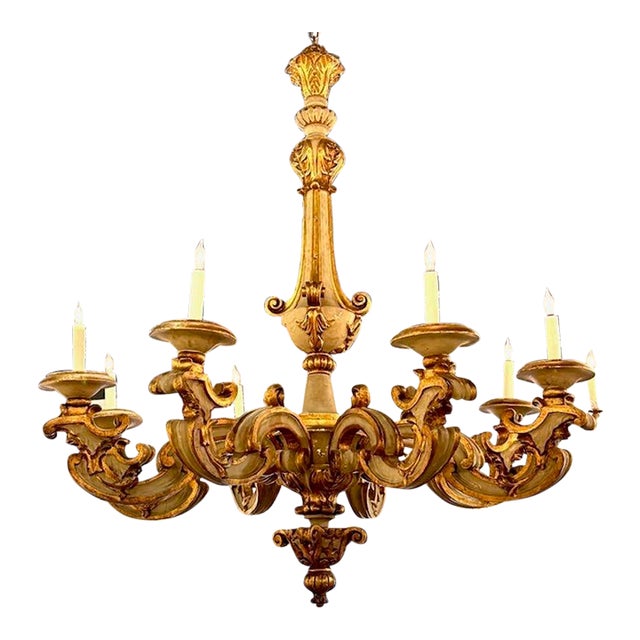 French 19th Century Gilt Wood Chandelier For Sale