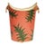Matthew Izzo Home Wastebasket - Hand Painted Tole Metal With Palm Leaves and Gold Leaf Lion Head Handles For Sale