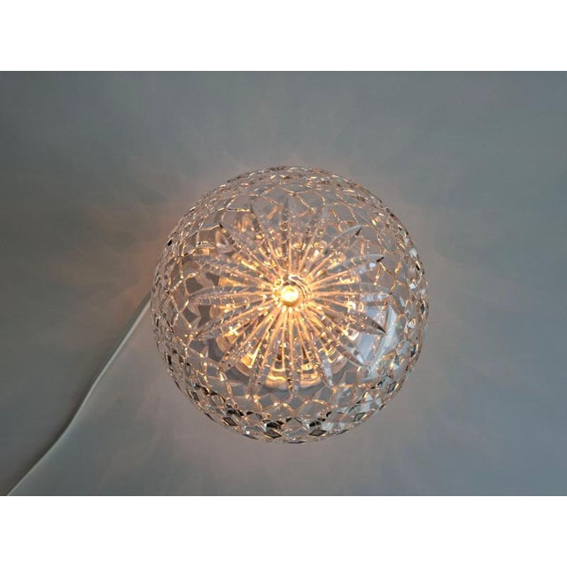 Glass Mid-Century Modern Bohemian Czech Cut Crystal Table Lamp, 1970 For Sale - Image 7 of 14