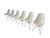 Set of 6 original Vitra Eames DSR chairs in white with black Eiffel bases, designed by Charles & Ray Eames and labelled by...