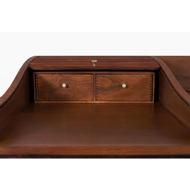 Vintage Rosewood Tambour Door Desk by Edward Wormley for Dunbar, 1950s For Sale - Image 10 of 15