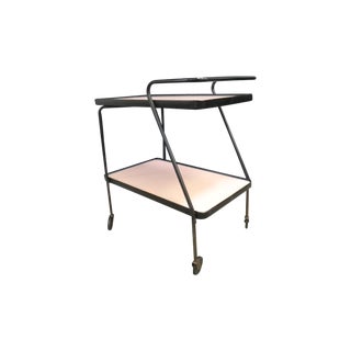 Vintage Pink & Black Bar Cart For Sale
