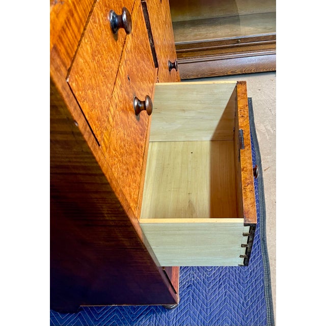 Antique Curly/Tiger Maple Chest of Drawers, Late Federal Early Empire Period For Sale - Image 11 of 16