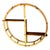 1950s Restored Mid-Century Circular Rattan & Slat Mahogany "Skeleton" Wall Shelf For Sale - Image 5 of 9