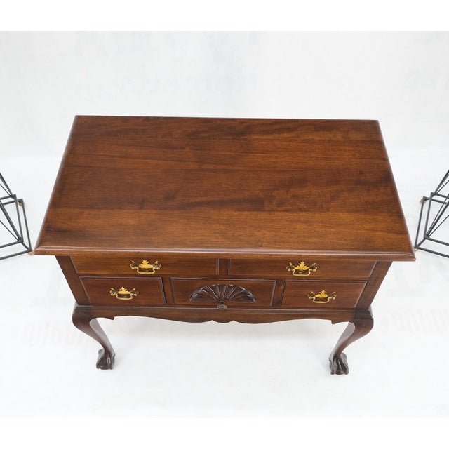 Charak Solid Mahogany 5 Drawers Low Bow Dresser Cabinet Dresser For Sale - Image 6 of 12