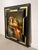 Decorative figurative painting signed R. Belliagh , executed on a wooden panel. The composition depicts an elegant group...