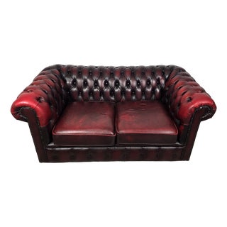 Leather Sofa in style of Chesterfield, 1980s For Sale