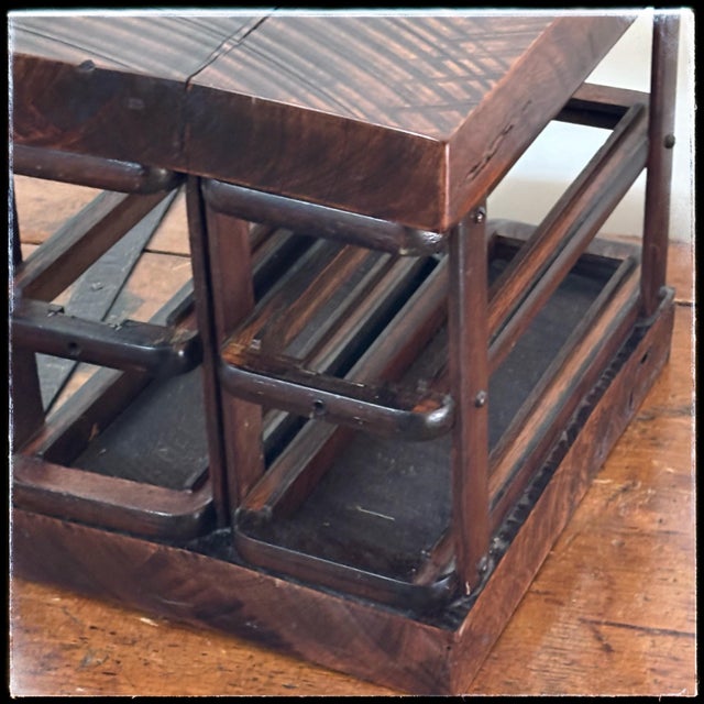 1900s Antique Industrial Wood Desktop Filing and Storage Cabinet Organizer For Sale In Columbus - Image 6 of 7