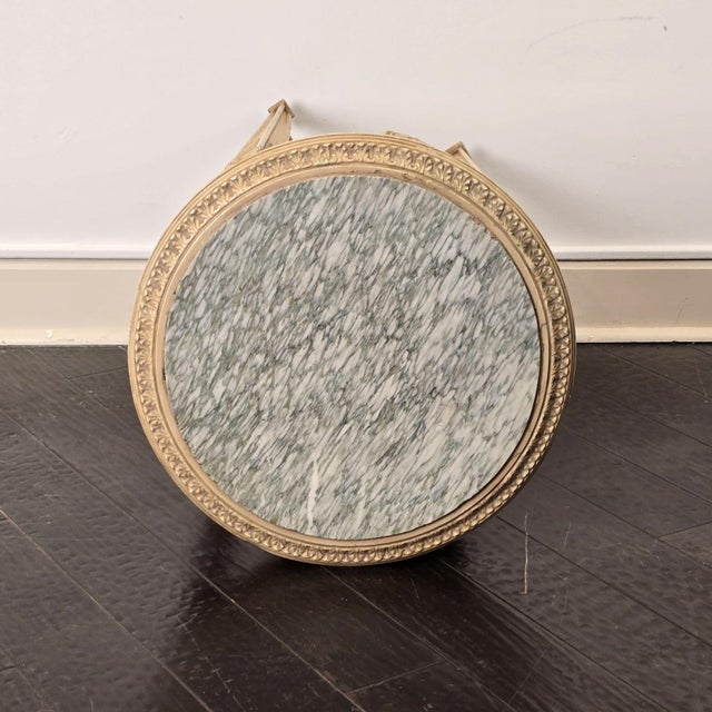 Circa 1900 Louis XVI Style Painted Wood and Marble Gueridon or Table, Sweden For Sale In San Francisco - Image 6 of 7