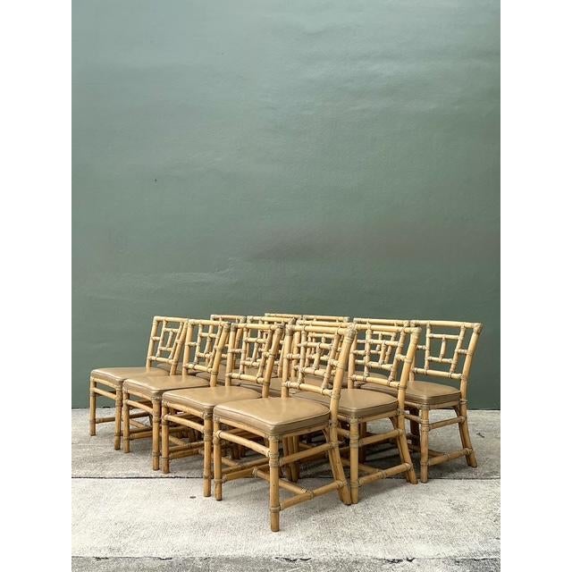 Vintage McGuire Rattan Dining Chairs - Set of 12 For Sale In West Palm - Image 6 of 12