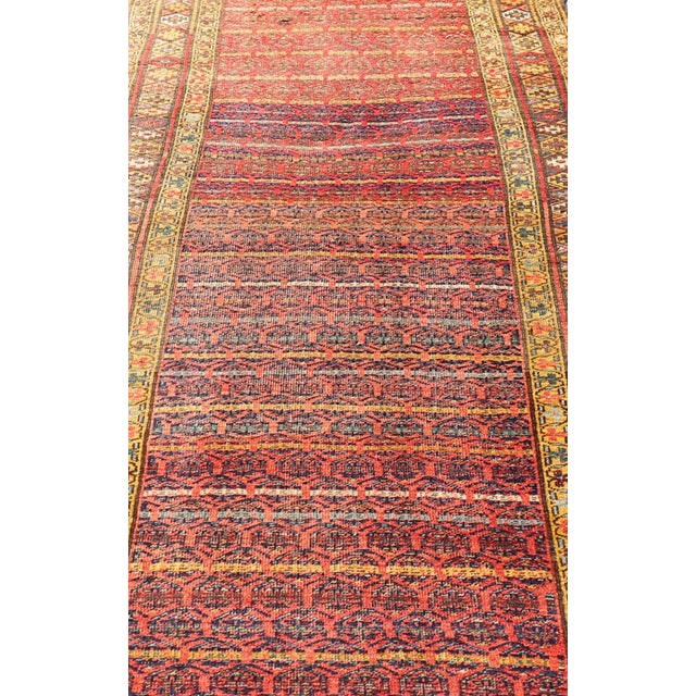 Antique Persian Kurdish Bidjar Gallery Rug With Repeating Paisley Design For Sale - Image 9 of 12
