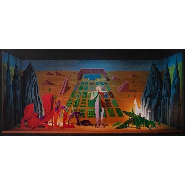 David Hockney (1937) Magic Flute Original color poster after the 1983 painting "Mozart's Opera Magic Flute" On heavy...