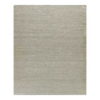 Swedish Style Kilim Deco Aqua Rug 8' X 10' For Sale