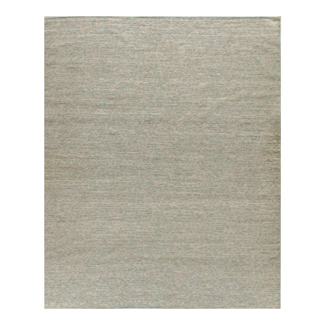 Swedish Style Kilim Deco Aqua Rug 8' X 10' For Sale