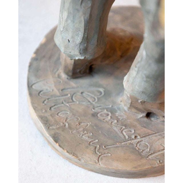 Italian 1968 Caltagirone Polychrome Terracotta Sculpture by Gaetano Romano For Sale - Image 3 of 13