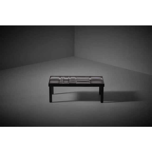 Metal Ceramic Ellipse Side Table by Roger Capron, France, 1960s For Sale - Image 7 of 11