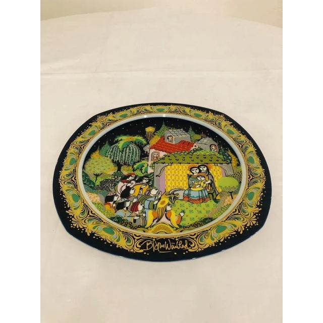1980s Silent Night Holy Night Christmas Plate by Bjørn Wiinblad for Rosenthal, 1983 For Sale - Image 5 of 8
