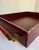 1990s Global Views Burgundy Leather Executive Desk Tray With Leather Wrapped Handles For Sale - Image 5 of 12