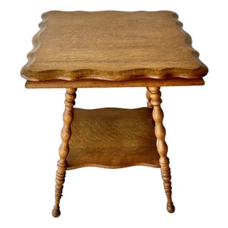 Victorian Oak Parlor Side Table For Sale