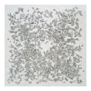 Very Large 39' X 39' Natural Palette Yellow Butter & Tan Relief Abstraction by Diane Grant For Sale