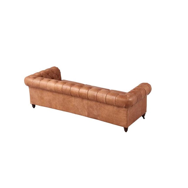 Century Chesterfield Sofa - Light Chestnut Leather For Sale - Image 4 of 9