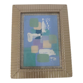 Original Abstract Painting Mounted on Fabric and Framed For Sale