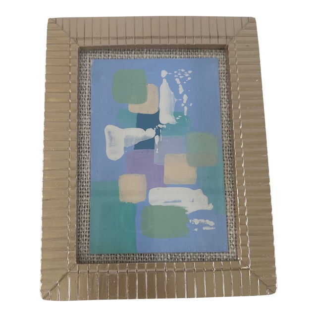 Original Abstract Painting Mounted on Fabric and Framed For Sale