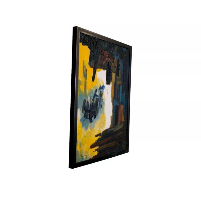 Modern Juozas Bagdonas Signed Modern Abstract Expressionist Oil Painting Canvas 1962 For Sale - Image 3 of 8