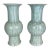 Currey & Company Modern Robins Egg Blue Roku Glaze Porcelain Vases Pair For Sale
