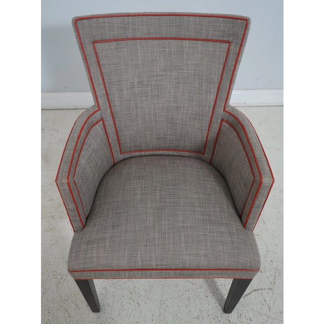 Age: Approx: 10 Years Old Details: Modern Form High Quality Construction Red Leather Welting Nice Woven Upholstery...
